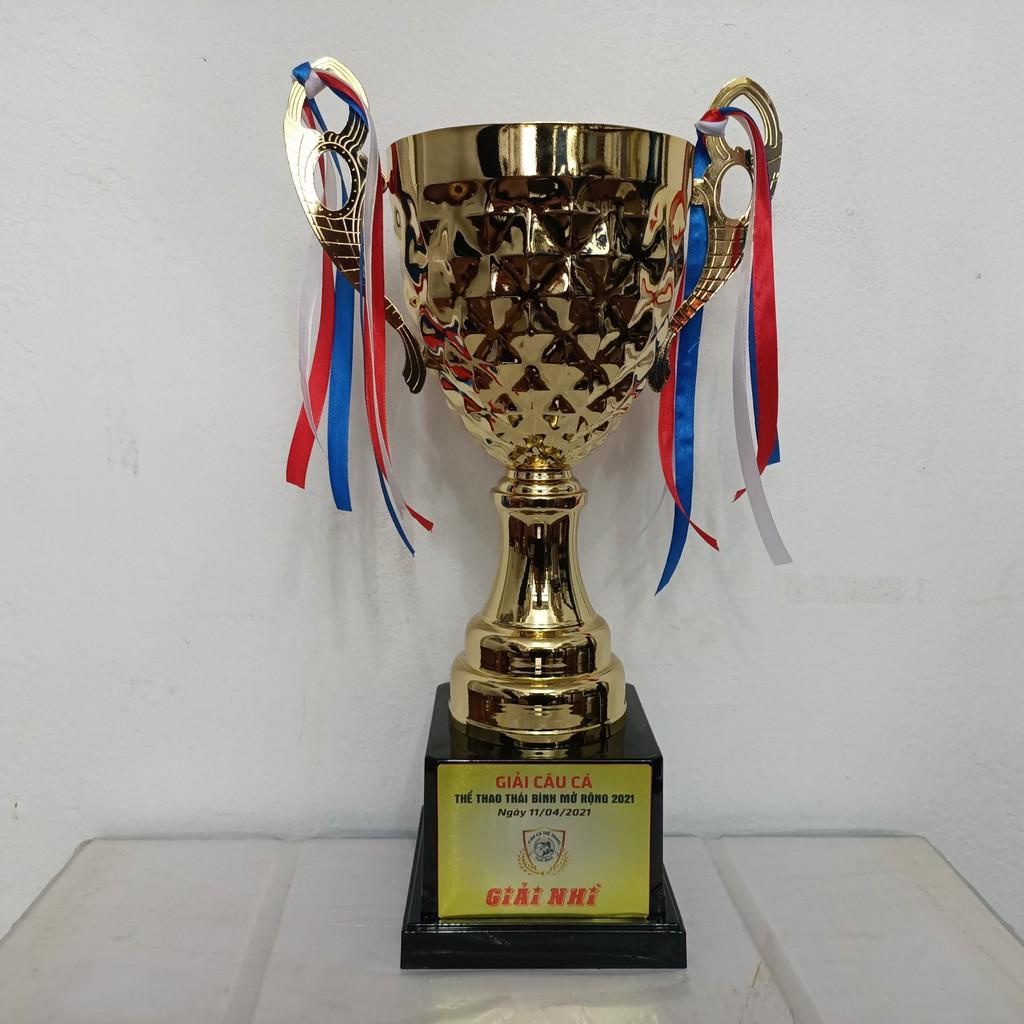 Cúp kim loại cao cấp K-3116 + Free in tem Logo giải đấu - Cao