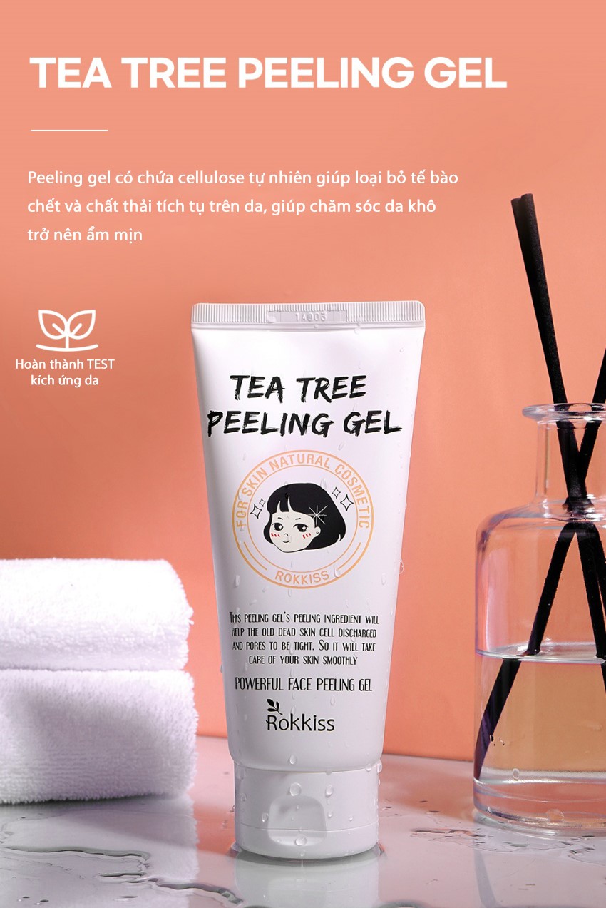 Gel tẩy tế bào chết chiết xuất tràm trà ROKKISS TEA TREE PEELING GEL 120ml