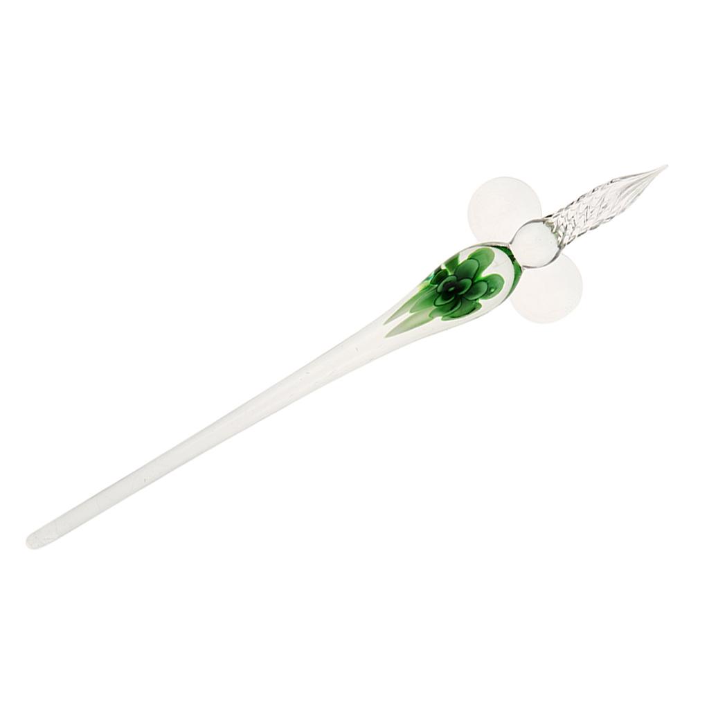 Crystal Glass Dip Pen Signature Pen Pen for School Office Stationery Green
