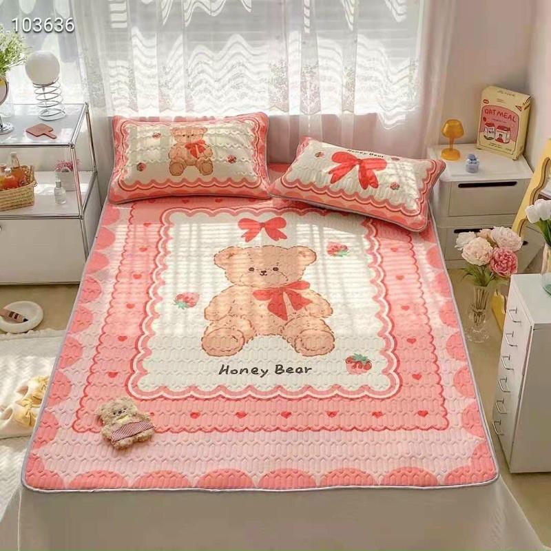Chiếu Điều Hoà Tencel 5D Hàng Nhập Khẩu Cao Cấp 3 Món Làm Từ Cao Su Non Mẫu Bé Gái