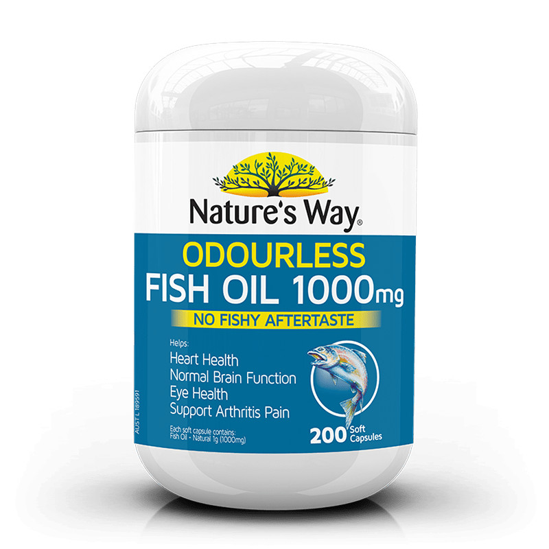 Thực phẩm bảo vệ sức khỏe Nature’s Way Fish Oil 1000mg - Dầu cá thiên nhiên không mùi