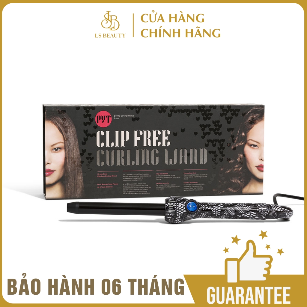 Máy Uốn Tóc PYT Clip Free Curling Wand 19mm - Công Nghệ Nhiệt Ngoại Xa - Họa Tiết Ren - Tặng Kèm Găng Tay Chịu Nhiệt
