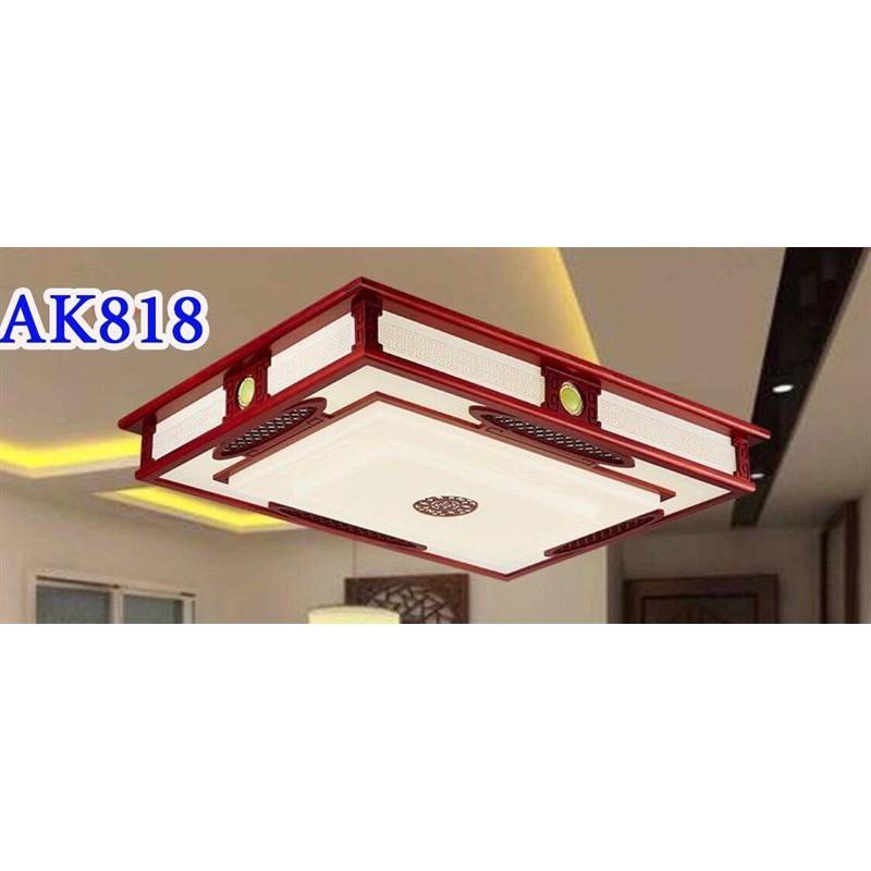 Đèn ốp trần gỗ hình vuông kích thước 550 trang trí nội thất phòng khách phòng ngủ sang trọng hiện đại - Đèn Phương Anh