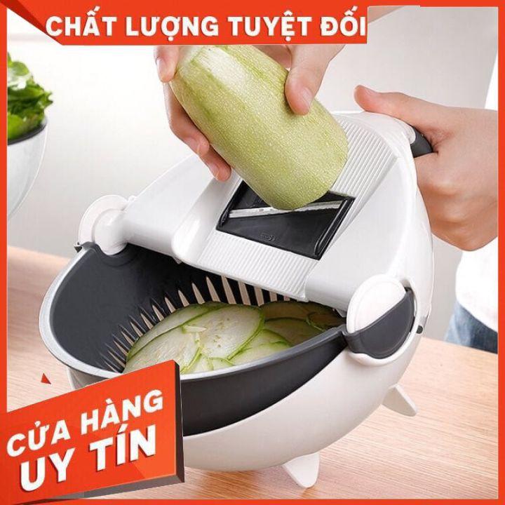 Bộ Nạo Rau Củ Đa Năng Kèm Rổ Đựng và Chậu 9 in 1, Bào Rau Củ Quả Tiện Lợi Kiểu Dáng Sang Trọng