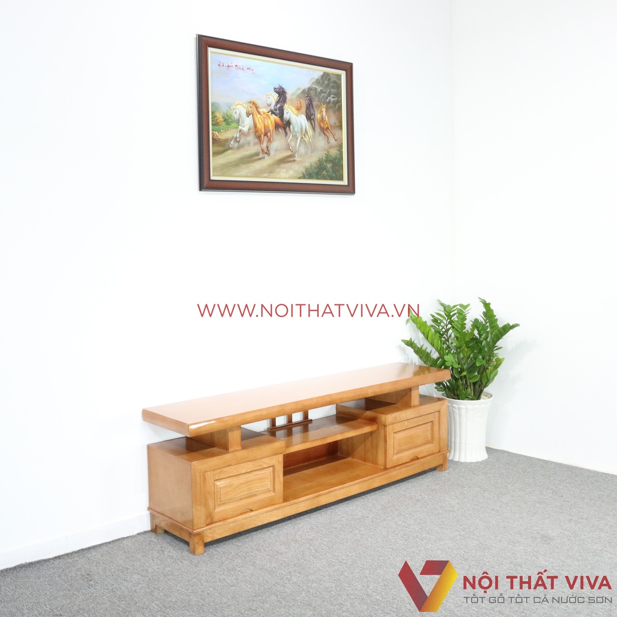 Kệ Tivi Gỗ Sồi 2 Hộc Kéo Đẹp Giá Rẻ