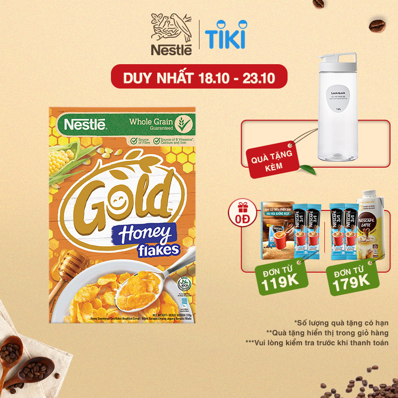 [Tặng 1 bình Lock &amp; Lock] Ngũ cốc ăn sáng Gold Honey (Hộp 370g)