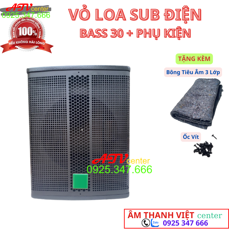 Vỏ Loa Sub Hầm Bass 30 - Sub Điện Hầm 30 - Giá 1 Chiếc - Tặng Kèm Bông Tiêu Âm 3 Lớp Loại Xịn - SUB ĐIỆN MẶT