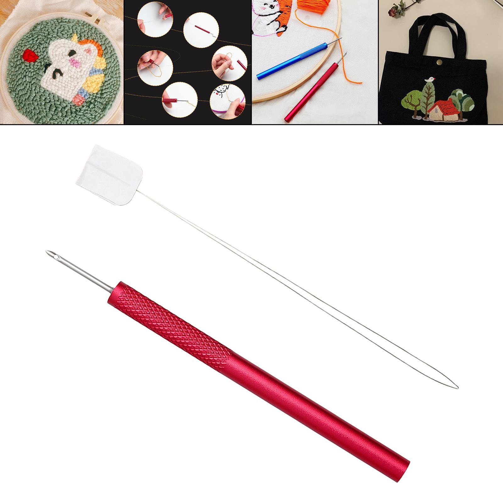 Embroidery Pen Set W/ Needle Threader Punch Needle Kits for Kids Knitting Supplies