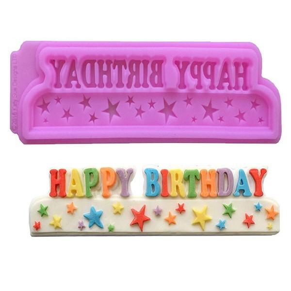 KHUÔN SILICON CHỮ HAPPY BIRTHDAY VÀ SAO