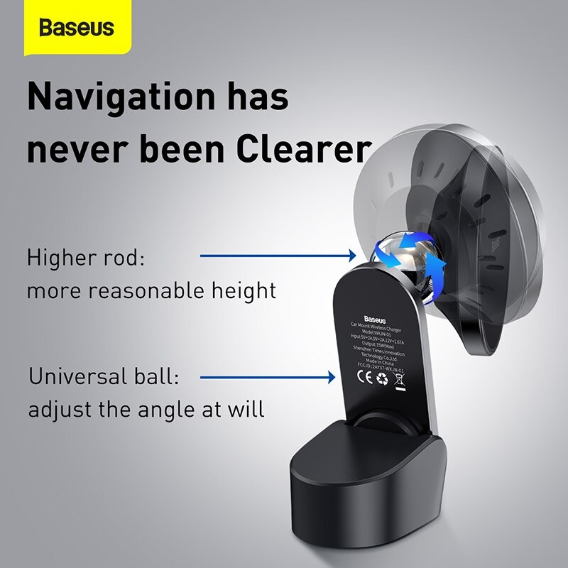 Đế giữ điện thoại tích hợp nam châm và Sạc không dây dùng trên xe ô tô Baseus Big Energy Car Mount Wireless Charger (15W, Magsafe Wireless Quick Charger and Holder for Car) - Hàng Chính Hãng 