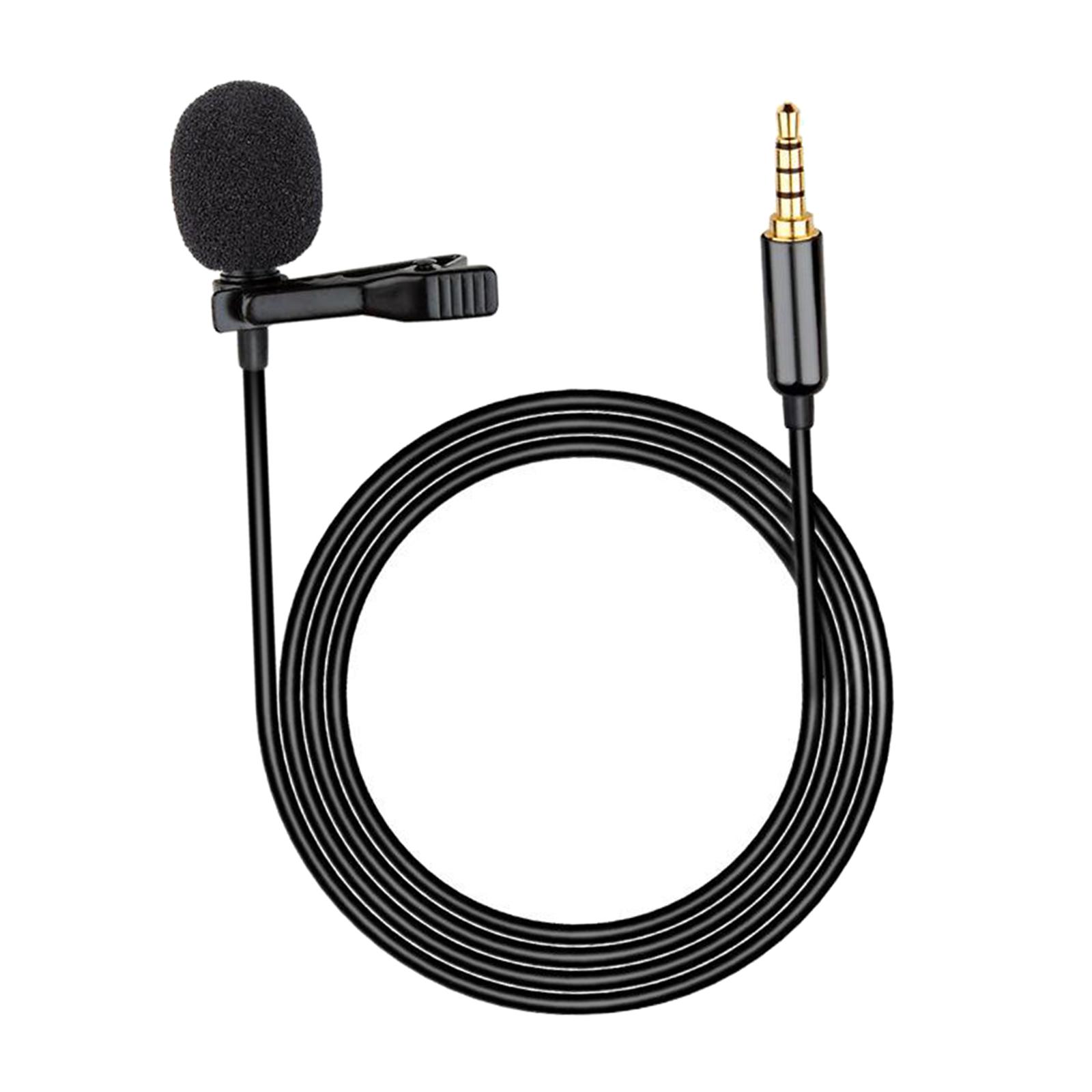 Neck Lapel Microphone 3.5mm Condenser Noise Canceling Lavalier Microphone