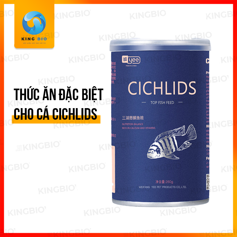 [Hộp 260g] Cám Yee Cichlids - Thức ăn cân bằng dinh dưỡng chuyên dụng cho cá Ali và họ cá Cichlids
