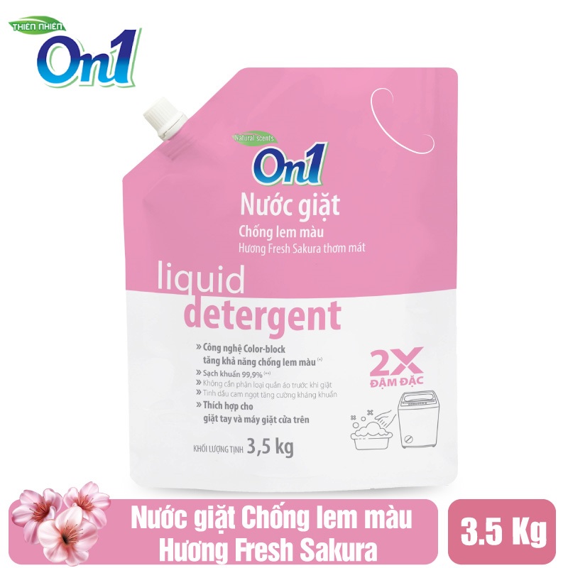 Túi nước giặt On1 chống lem màu hương Fresh Sakura 3.5Kg N6403