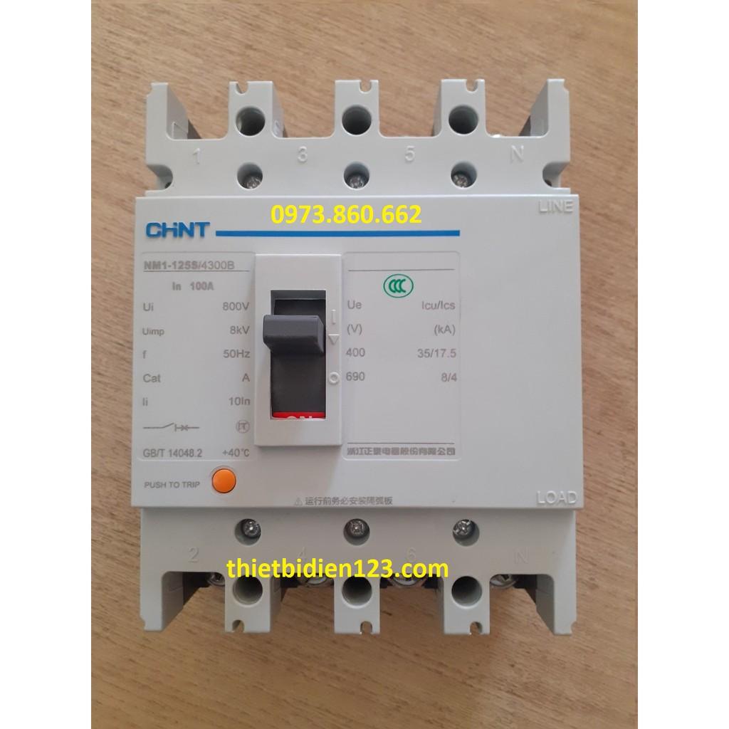 Aptomat CHINT MCCB 3P/4P 100A, 125A - NM1-125S - Attomat 3 pha 100A