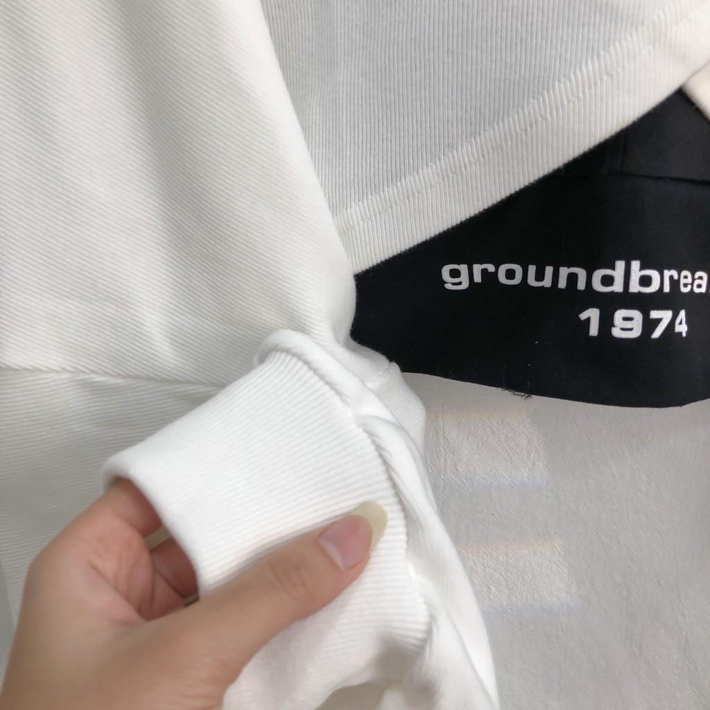 Áo Croptop Dài Tay Dáng Rộng Đắp Chéo Phong Cách Hàn Quốc