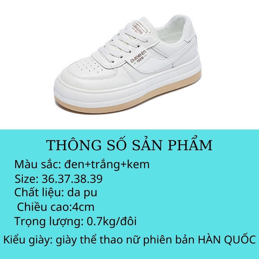 Giày Thể Thao Nữ Trắng Mẫu Mới Xuất Khẩu Kiểu Hàn Quốc Trẻ Trung Cá Tính Năng Động GTTN21