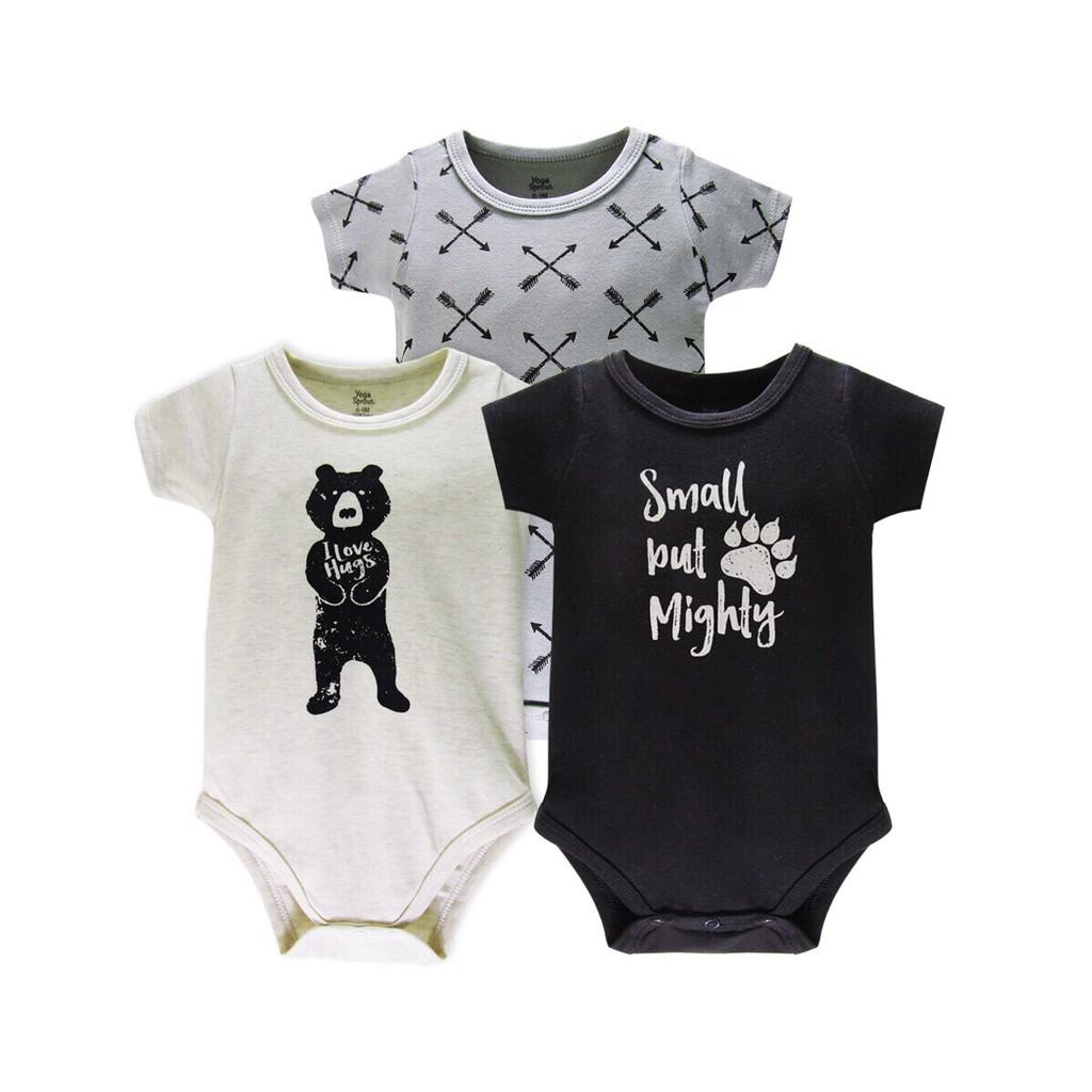 Set 3 Bodysuit Cộc Tay Xuất Dư Đẹp Cho Bé Trai & Gái Từ 3-13kg