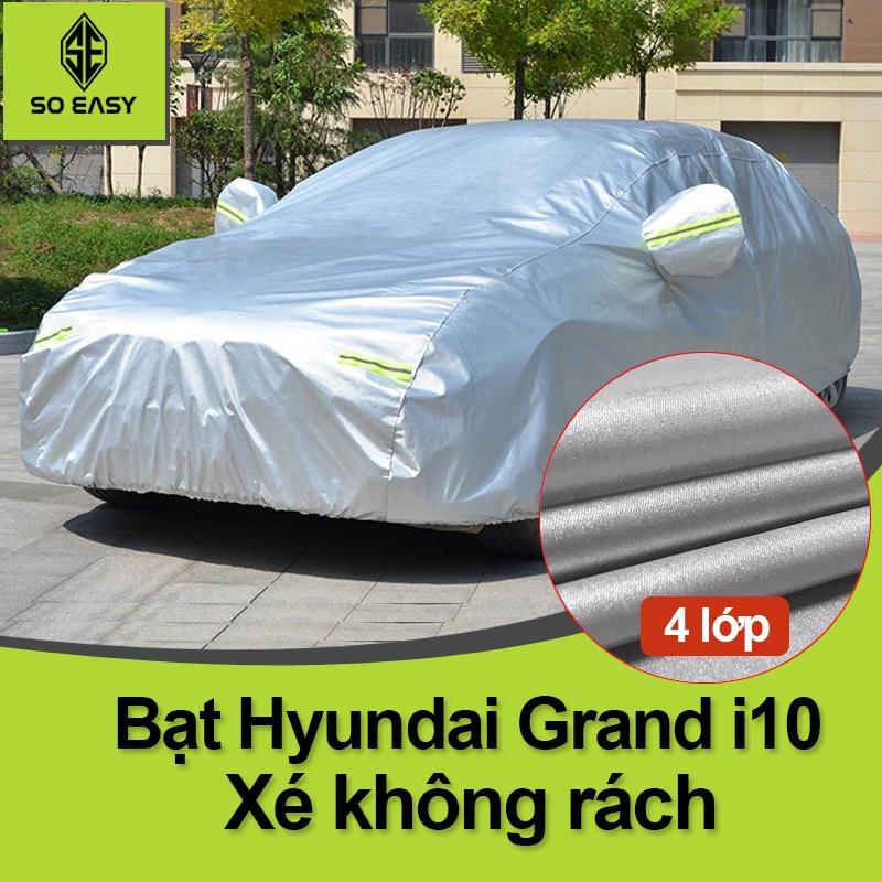 Bạt Phủ xe ô tô Hyundai grand i10, Bạt phủ xe hơi áo trùm che phủ xe hơi nhôm bạc 4 chỗ đến 7 chỗ