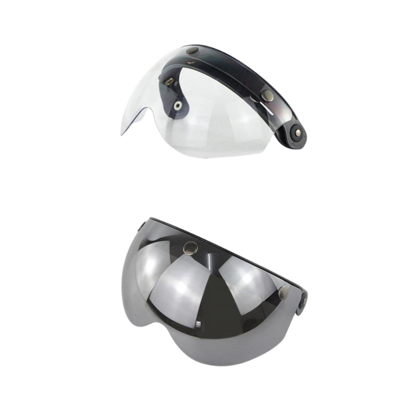 2PCS  Up Down Visor Lens Replacement for 3 Button Motorcycle Helmets