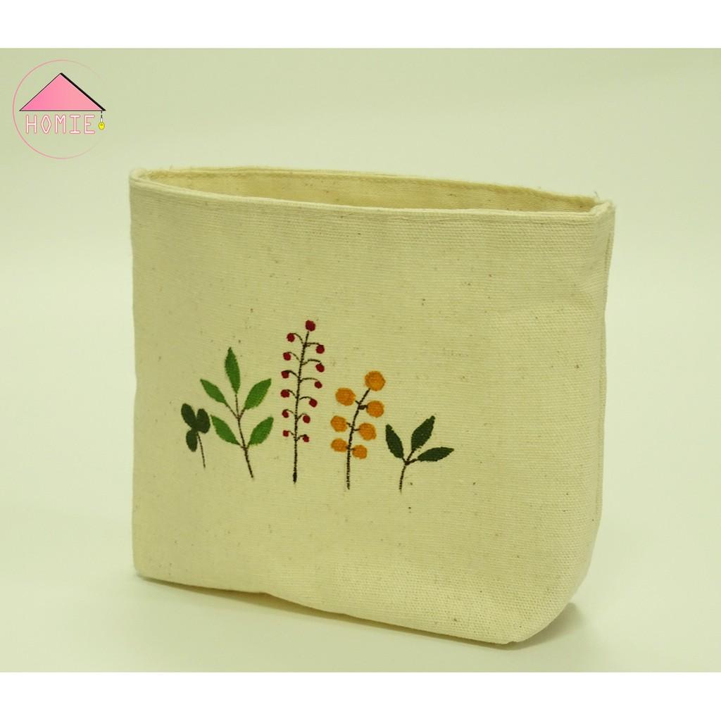 Set 5 túi canvas đa năng hít tủ lạnh, khung lưới săt
