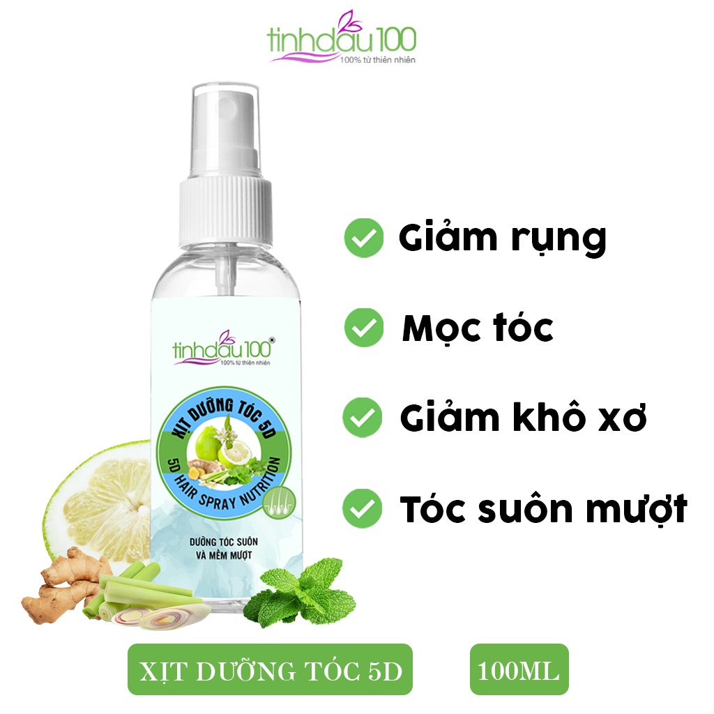 XỊT DƯỠNG TÓC 5D - KÍCH THÍCH TÓC MỌC MỚI VÀ NGĂN RỤNG TÓC 100ml