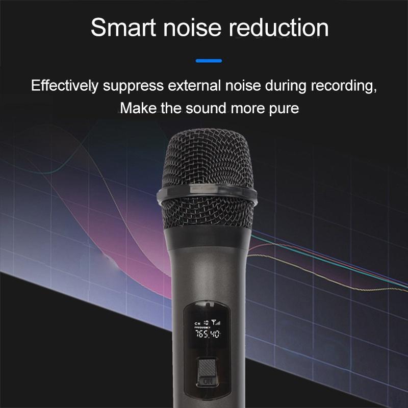 Bộ Micro Không Dây UHF Không Dây Cầm Tay Có Thể Sạc Lại Dùng Để Hát Karaoke Tiệc Tùng