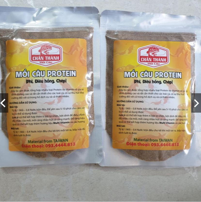 COMBO 2 gói mồi câu Protein CHẤN THÀNH 200GRAM mùi thơm tanh nhẹ