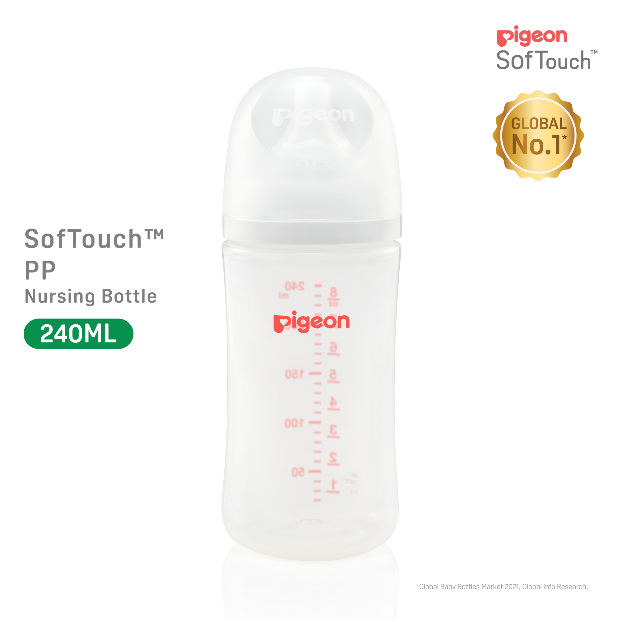 Bình sữa Pigeon PP Plus thế hệ III 160ml/240ml/330ml