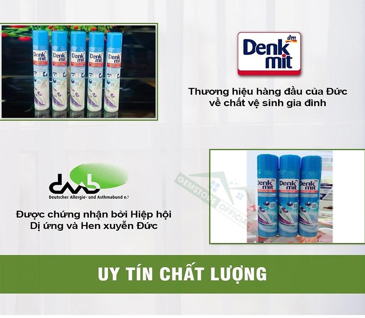 Bình Xịt Thơm Chống Nhăn, Làm Thơm Quần Áo Khi Là Ủi Denkmit 2in1, Dung Tích 500ml, Nhập Đức