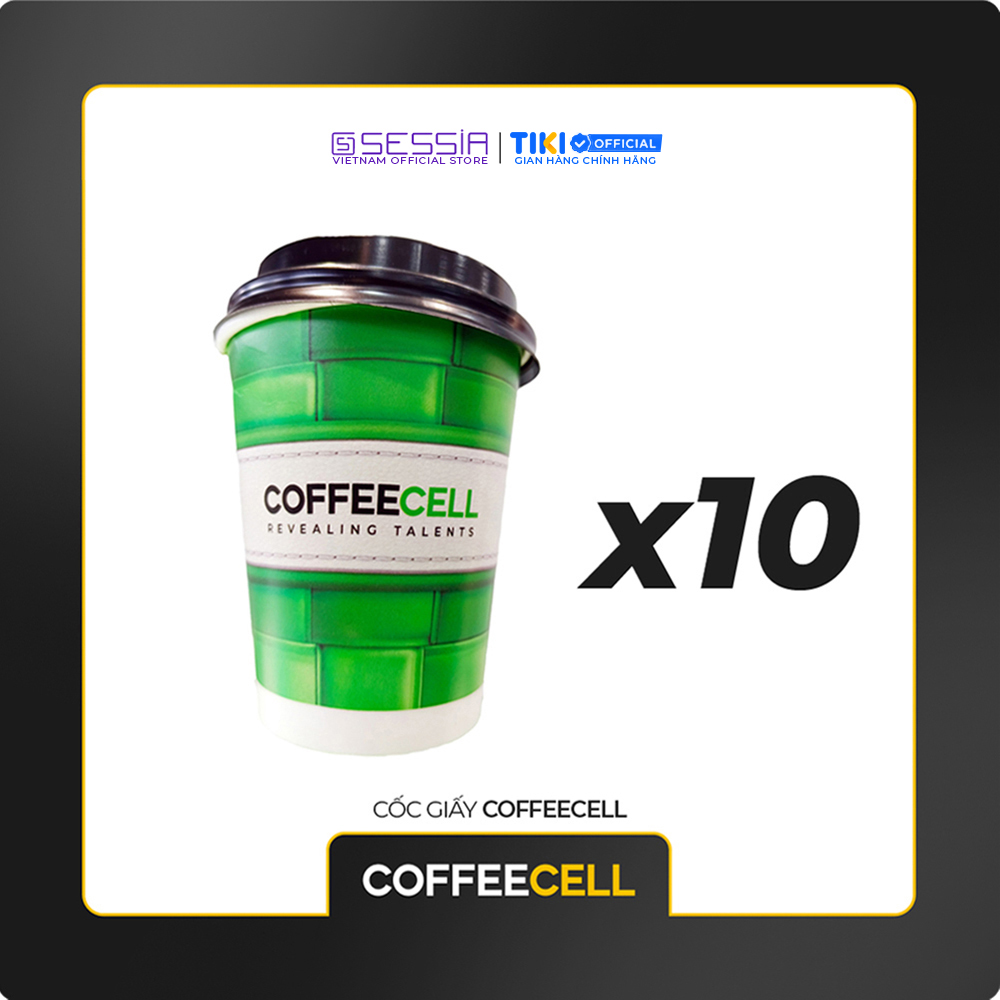 Bộ Cốc Giấy Tiện Lợi Coffeecell (Màu Xanh Lá) - COFFEECELL - Chất liệu cao cấp, Chịu được nước nóng &amp; lạnh, Kiểu dáng sang trọng - Hàng Chính Hãng