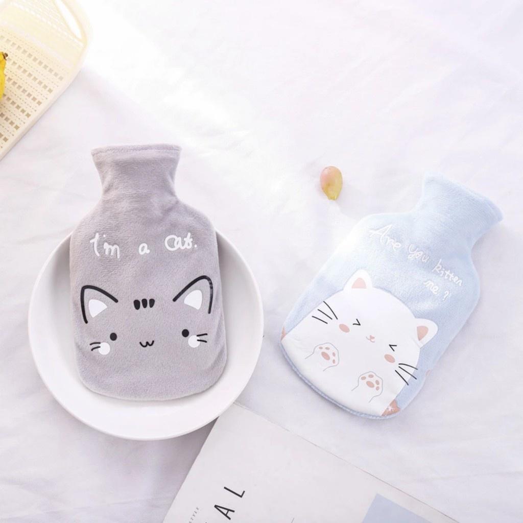 Túi chườm nóng lạnh đa năng 350ml có lớp vải nhung bên ngoài chườm nóng bụng