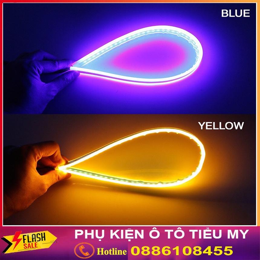 Bộ 2 Led Dây Đèn Mí Ô Tô Tích Hợp Xi Nhan Đuổi 60cm Silicon Chống Nước