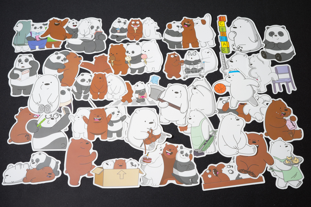 Bộ 35 Stickers - We Are Bears trang trí laptop, vali, máy vi tính, đàn, điện thoại, xe máy, xe đạp,... chống nước, lâu phai.