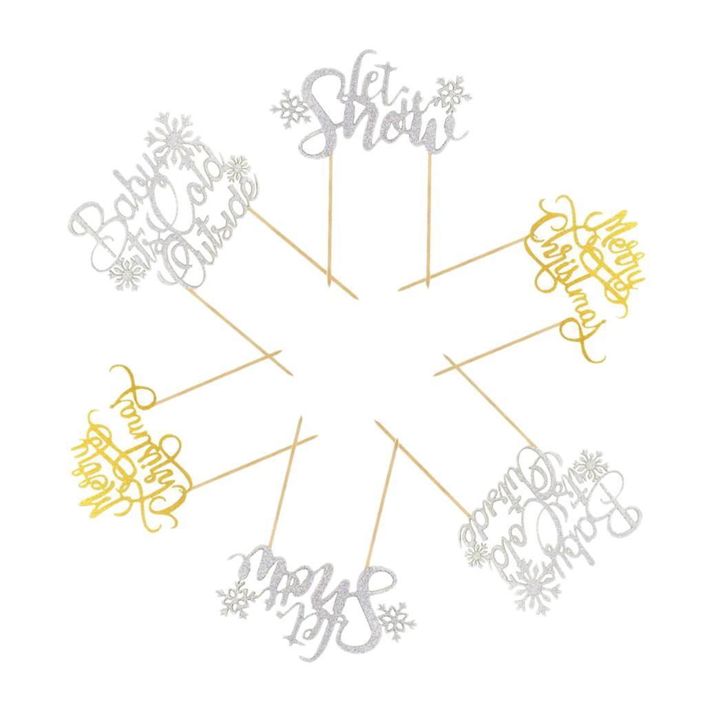 6x Christmas Cake  Props Christmas Party Supplies toy for