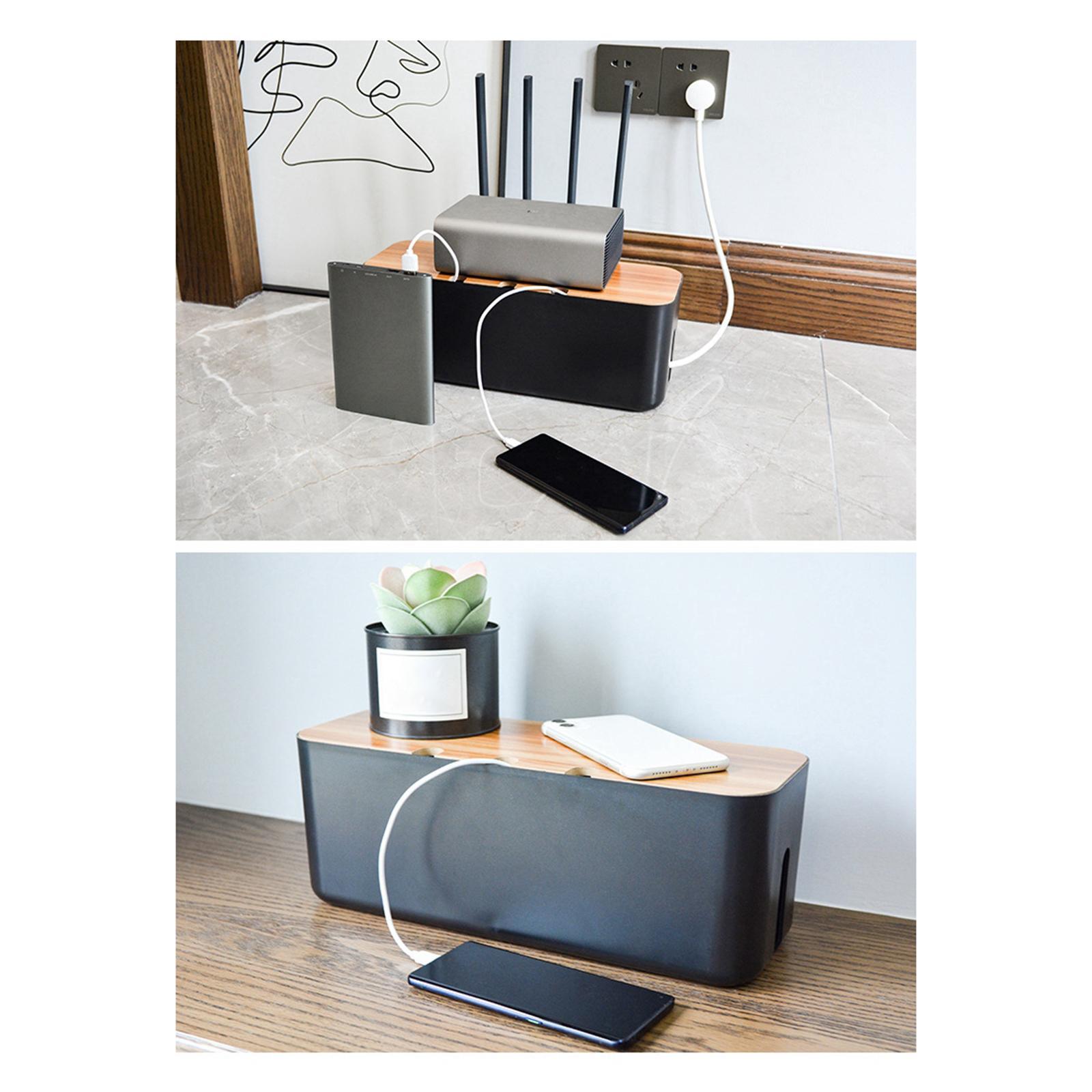 Router Shelf Storage Box Cable Management Organizer Cable Bracket for Office