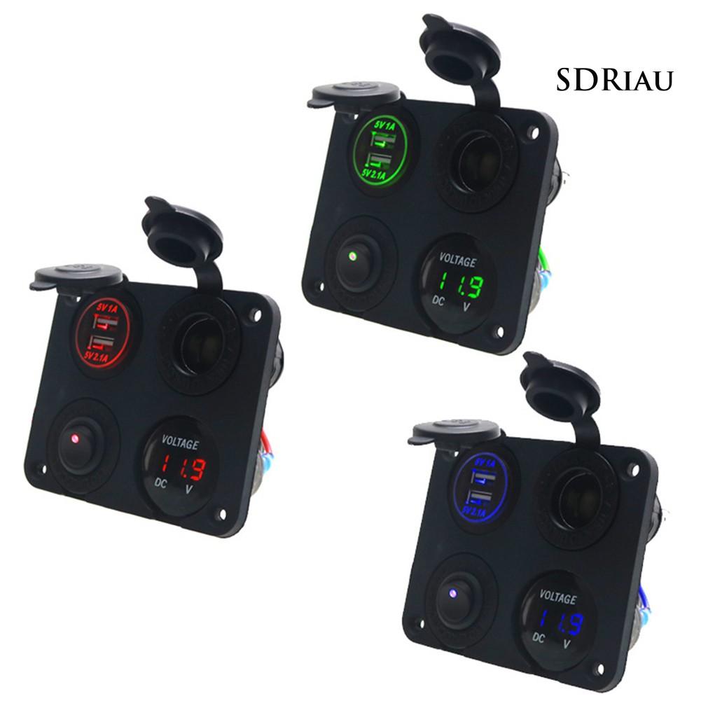 Củ Sạc Tích Hợp Bật Lửa 3.1a Hai Cổng Usb Có Công Tắc