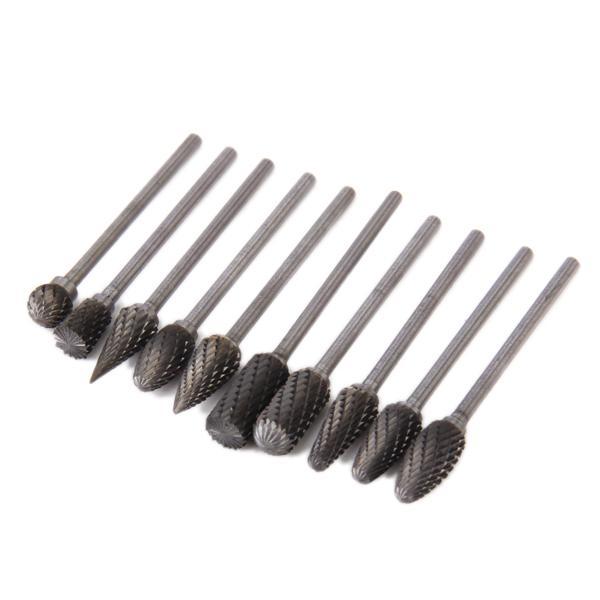 10Pcs Dia. 6mm Carbide Rotary Burr Drill Grinding Head