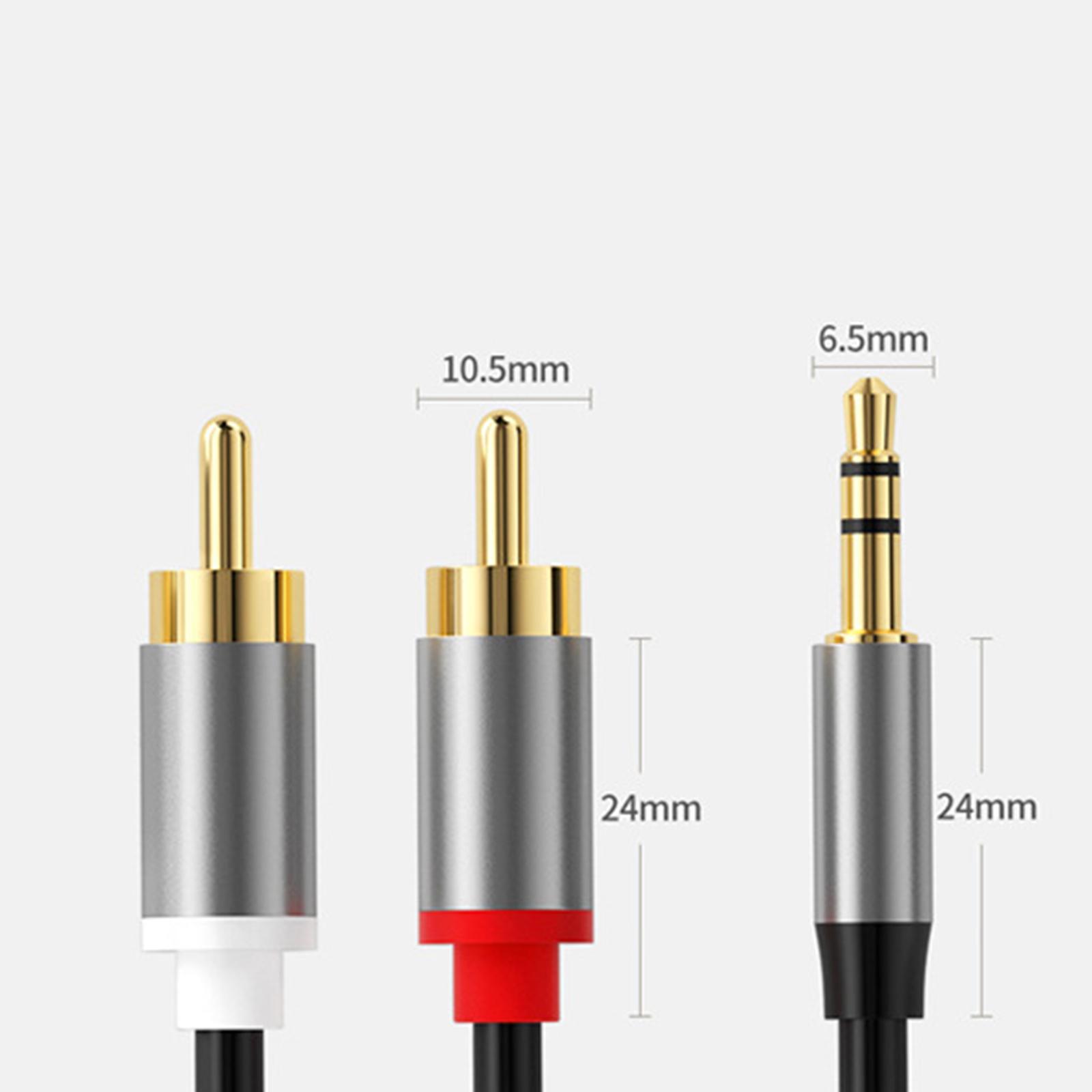 Male to 2 RCA Y Male Cable RCA Y Splitter Cord for Home Theater Phone