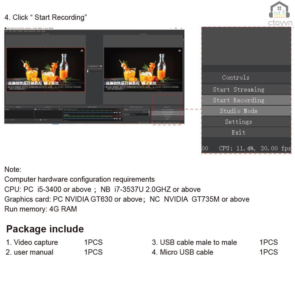 Thẻ ghi hình 4K 1080P USB