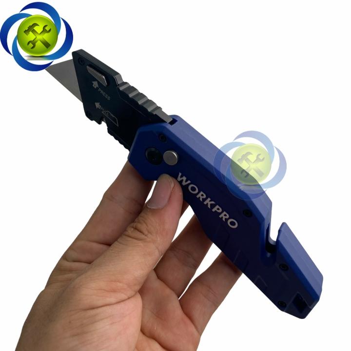 Dao rọc cáp gấp gọn Workpro WP211008 cán nhựa thay lưỡi nhanh