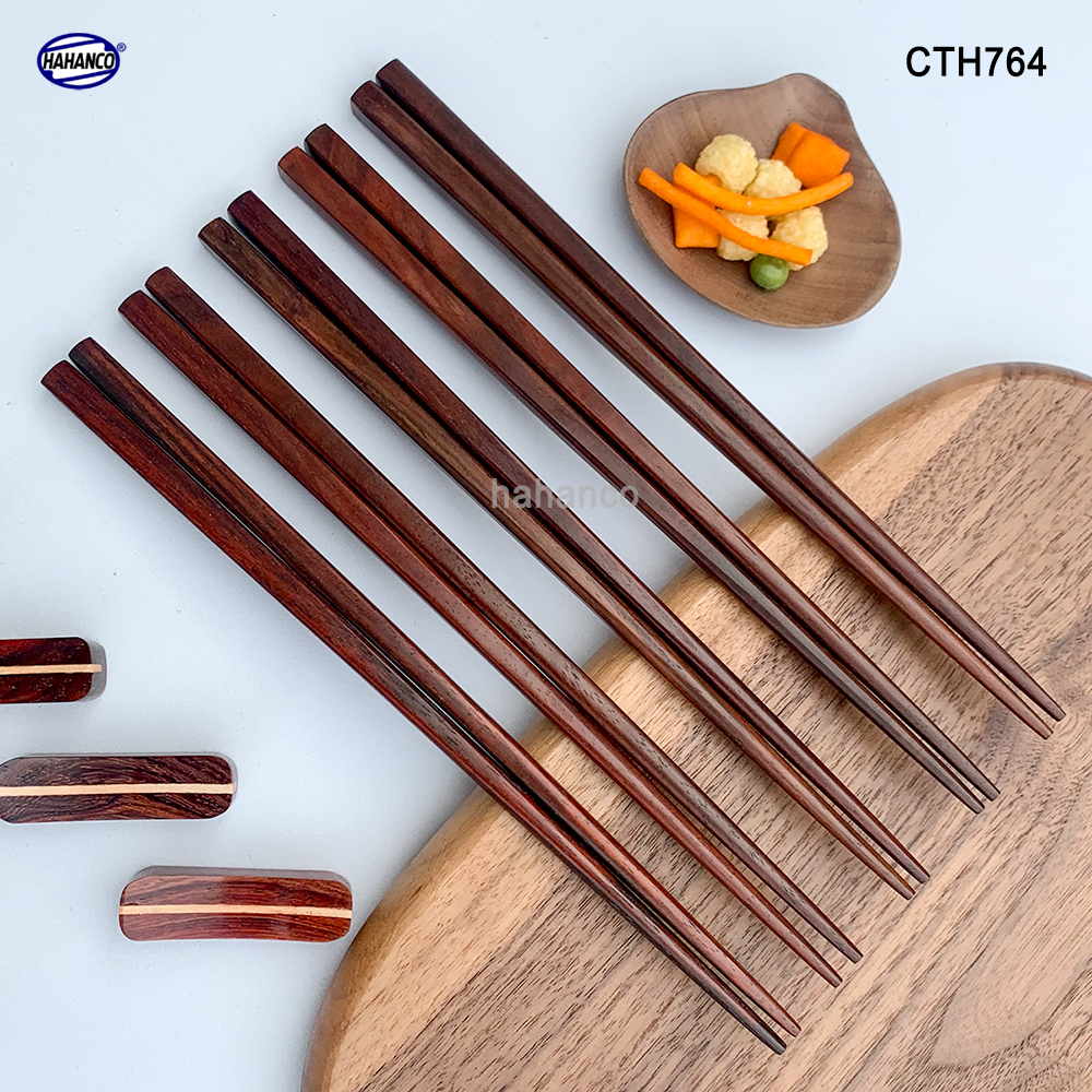 Đũa Nhật gỗ trắc đầu vuông xuất Nhật siêu sạch - gỗ tự nhiên an toàn cho sức khỏe - CTH764 - Chopstick of HAHANCO