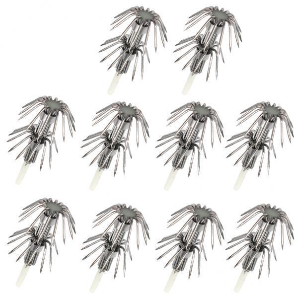 2X 10pcs Stainless Steel Luminous Hooks for Egi Jig Fishing Lures