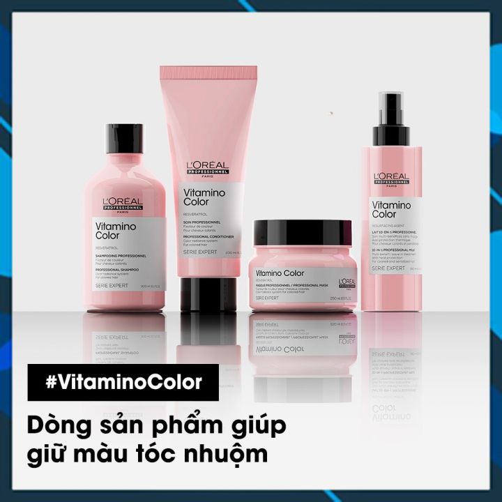 DẦU GỘI GIỮ MÀU TÓC NHUỘM L'OREAL SERIE EXPERT VITAMINO COLOR PROFESSIONAL SHAMPOO 300ML (CHAI BÉ)