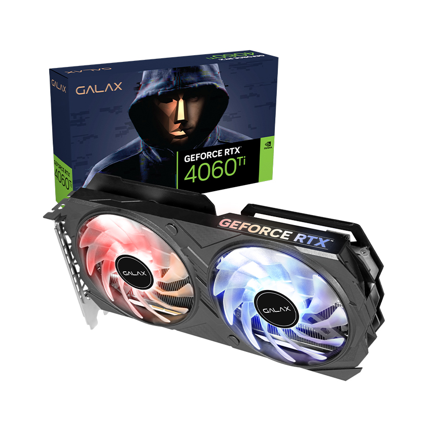 Card màn hình D66R GALAX GeForce RTX 4060 Ti 8GB EX GDDR6 ( Black 46ISL8MD8AEX / White 46ISL8MD8BWE) - Hàng chính hãng