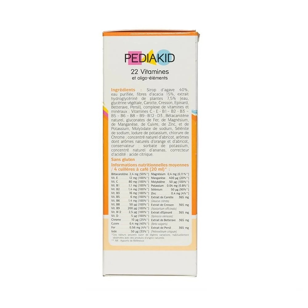 Siro Vitamin Tổng Hợp Cho Bé Pediakid 22 Vitamines Giúp Bé Khỏe Mạnh, Tăng Hấp Thu Dưỡng Chất (Hộp 125ml)