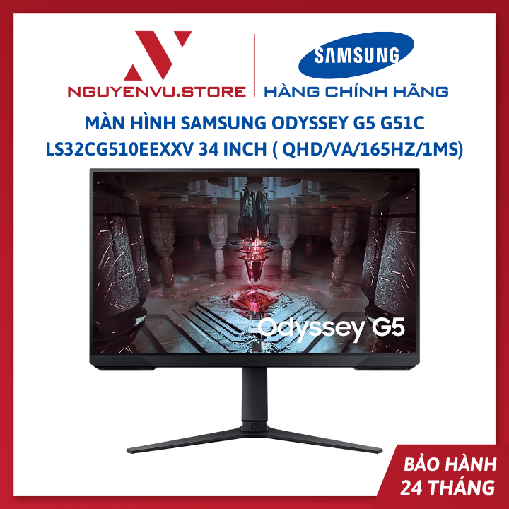 Màn Hình Samsung Odyssey G5 G51C LS32CG510EEXXV 34 inch ( QHD/VA/165HZ/1MS) - Hàng Chính Hãng