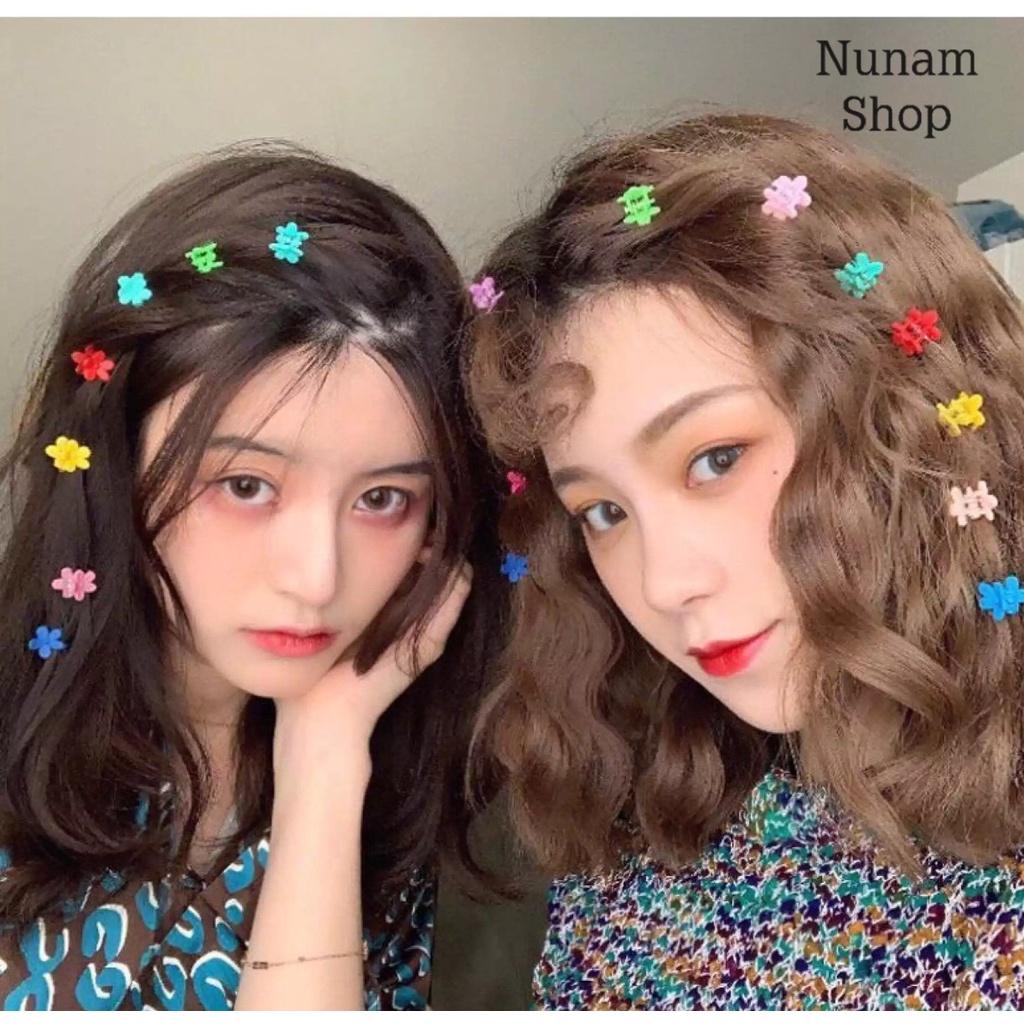 Set 10 kẹp tóc hoa nhí mini mix nhiều màu cực xinh Nunam shop