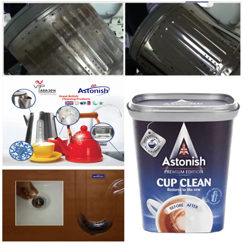 Bột tẩy ố vàng bám trên ly chén bình trà cafe vệ sinh lòng máy giặc Astonish C9630 350g