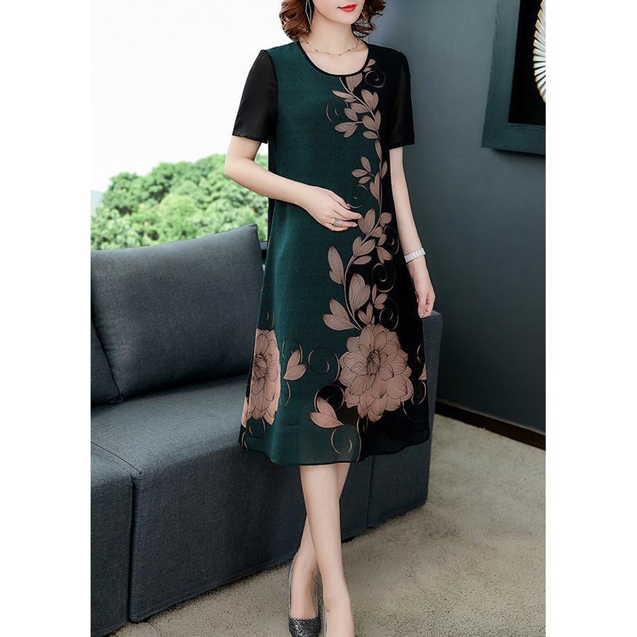 ️ ĐẦM TRUNG NIÊN ️ DÁNG SUÔNG GIẤU BỤNG CHO MẸ U50 U60, ĐẦM TRUNG NIÊN IN HOA SANG TRỌNG TRẺ TRUNG