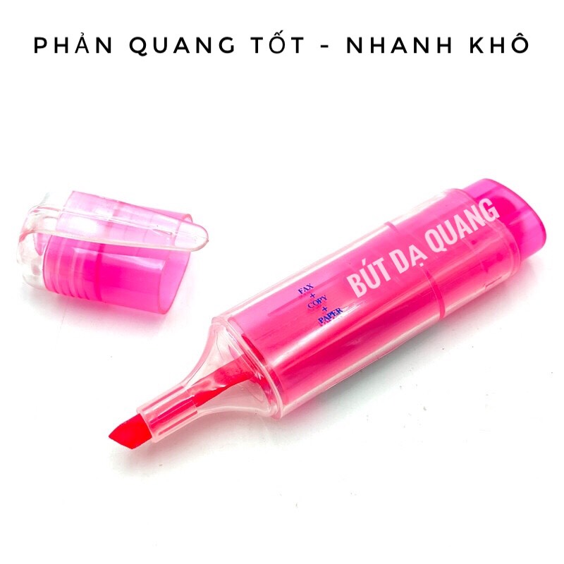 Bút dạ quang, highlight (hồng, vàng, đỏ, xanh)